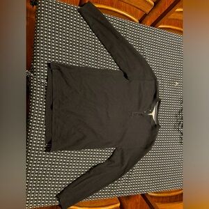Black Long Sleeve Henley Shirt